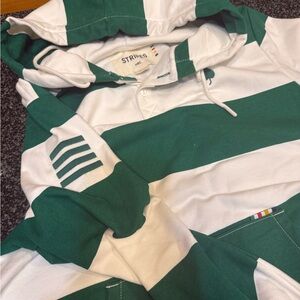Hudson’s Bay Green and White Striped Hoodie